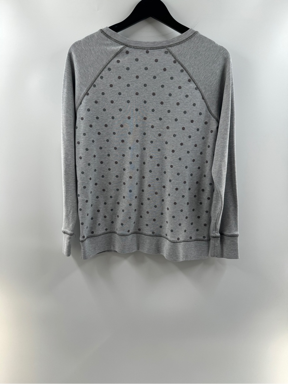 Eddie Bauer Gray Polka Dot Textured Sweatshirt Women’s Medium - Picture 6 of 6